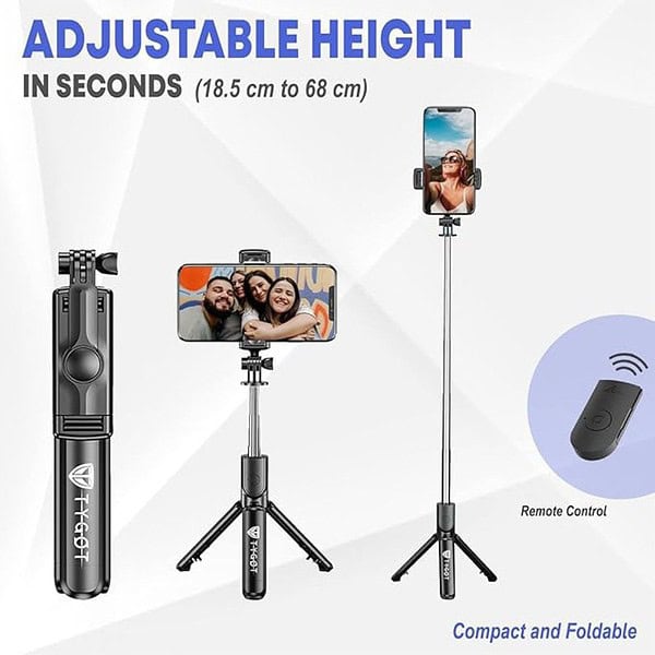 Tygot Bluetooth Extendable Selfie Sticks with Wireless Remote and Tripod Stand1 - LXINDIA.COM