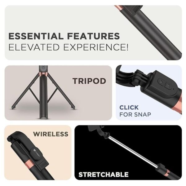 Tygot TSS9 Bluetooth Selfie Sticks with Extendable Tripod Stand2 - LXINDIA.COM