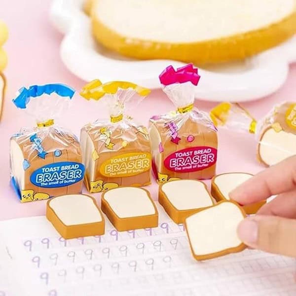 UCRAVO Toast Bread Eraser 4pcs3 - LXINDIA.COM