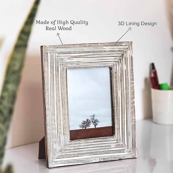 UHUD CRAFTS 4x6 3D Lining Design Solid Wood Picture Frame 2 - LXINDIA.COM