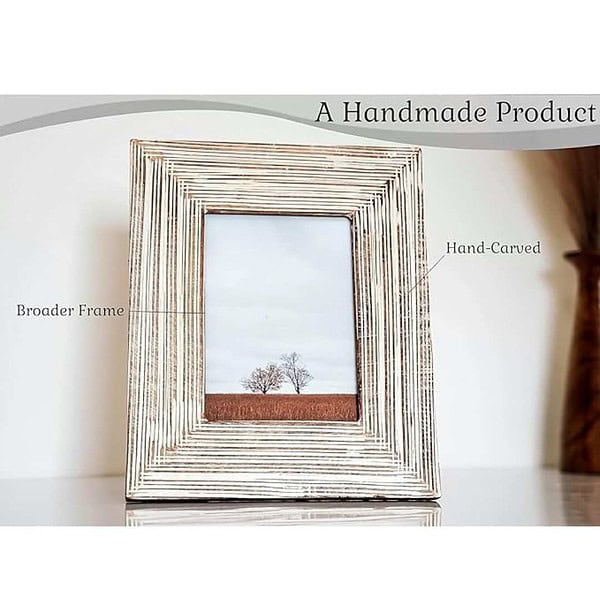 UHUD CRAFTS 4x6 3D Lining Design Solid Wood Picture Frame 3 - LXINDIA.COM