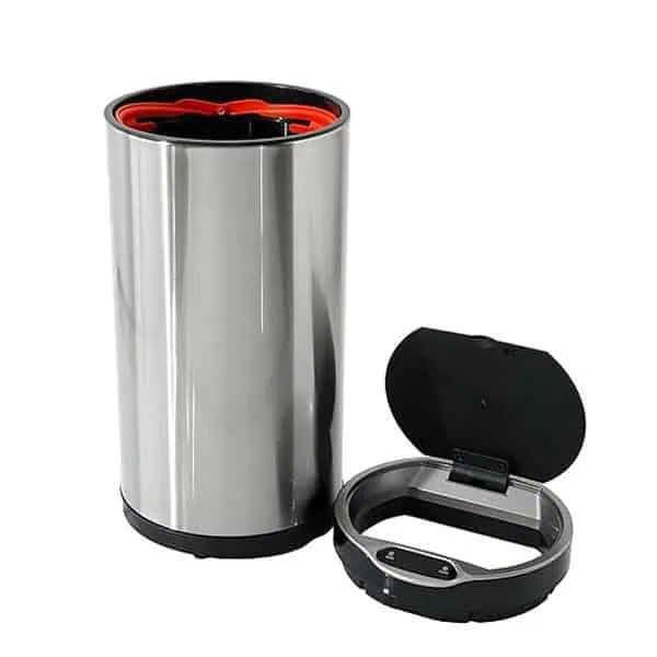 UMAI 20L Round Stainless Steel Automatic Dustbin For Kitchen Silver 1 - LXINDIA.COM