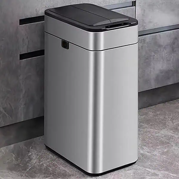 UMAI Stainless Steel Dustbin With Lid 40L Silver - LXINDIA.COM