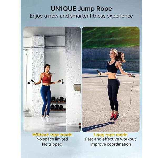 UN1QUE Skipping Rope for Men and Women Jump Rope With Calorie Counter Black 3 - LXINDIA.COM