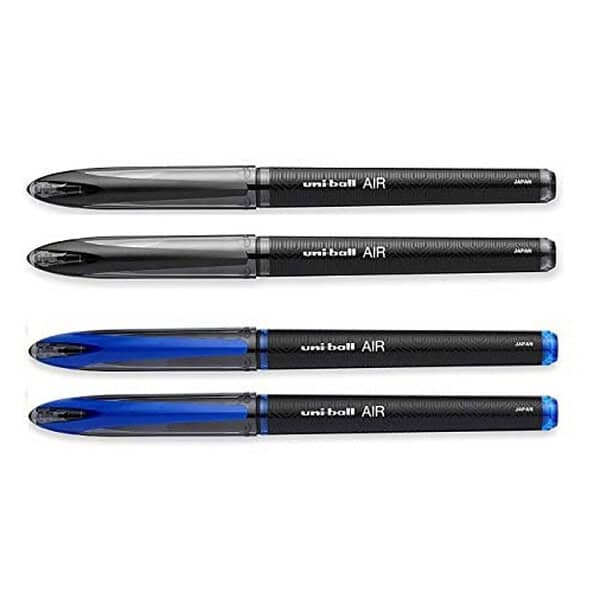 UNI BALL Air UBA188M Roller Ball Pen Blue and Black Ink1 - LXINDIA.COM