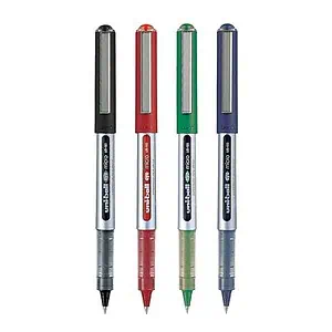 UNI BALL Eye UB150 Roller Ball Pen Blue Black Red and Green Ink Pack of 4 - LXINDIA.COM