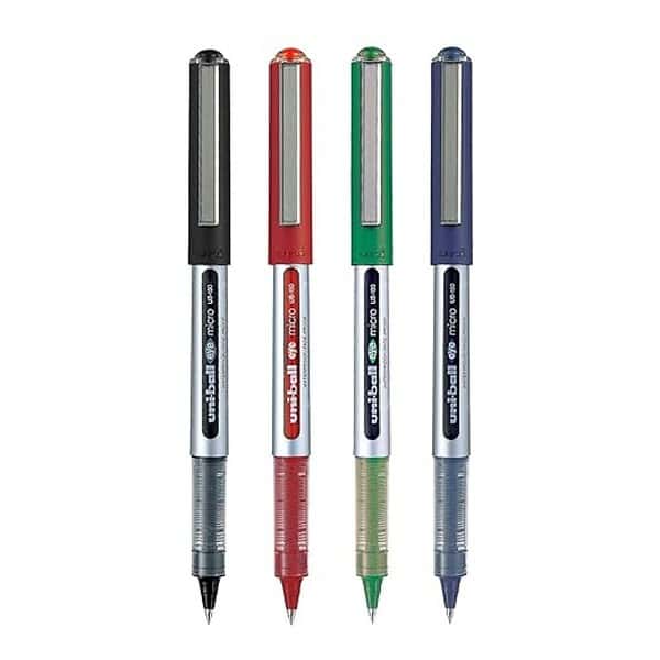 UNI BALL Eye UB150 Roller Ball Pen Blue Black Red and Green Ink Pack of 4 - LXINDIA.COM