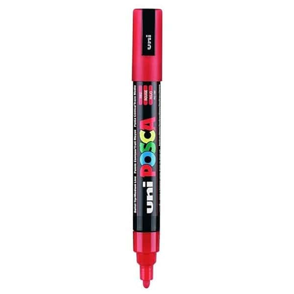 UNI BALL Posca 5M Bullet Shaped Paint Marker Pen Red Ink Pack of 1 - LXINDIA.COM