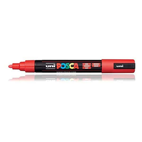 UNI BALL Posca 5M Bullet Shaped Paint Marker Pen Red Ink Pack of 11 - LXINDIA.COM