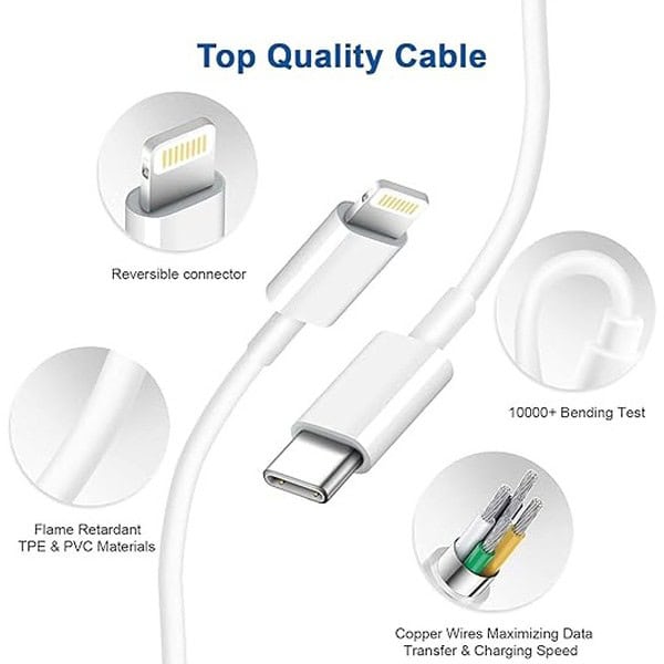 UNIGEN 20W Dual Port USB and Type C PD Charger with 1M Type C to Lightning Cable2 - LXINDIA.COM