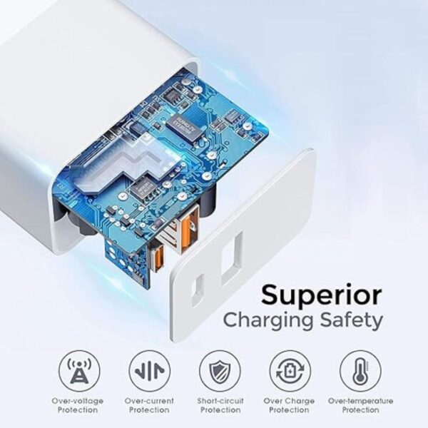 UNIGEN 20W Dual Port USB and Type C PD Charger with 1M Type C to Lightning Cable3 - LXINDIA.COM