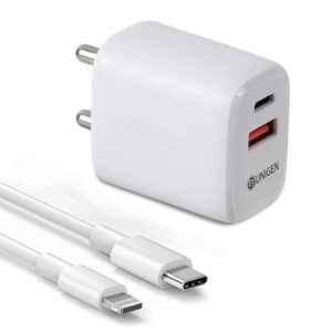 UNIGEN 30W Dual USB A and USB C Wall Charger with C to L Type Cable - LXINDIA.COM