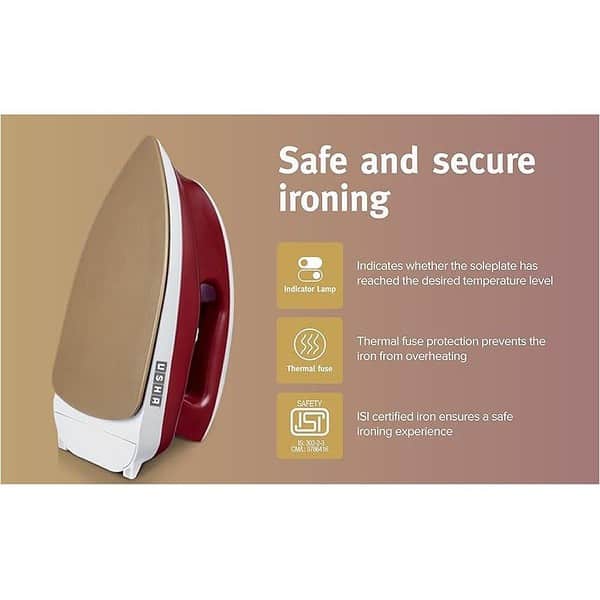 USHA EI Goliath Heavy Weight 1200 Watt Dry Iron Red2 - LXINDIA.COM