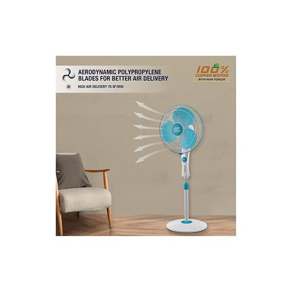 USHA Maxx Air Ultra 400MM Pedestal Fan LIGHT BLUEB - LXINDIA.COM