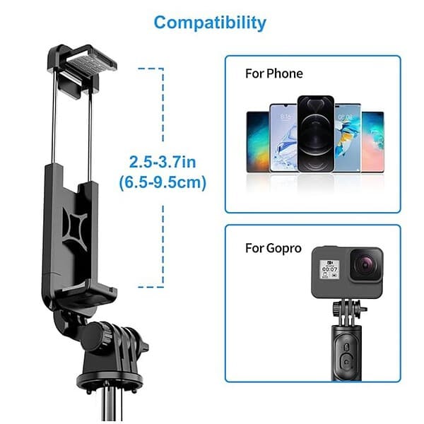 USTINE Extendable Selfie Stick With Wireless Remote And Tripod Stand1 - LXINDIA.COM