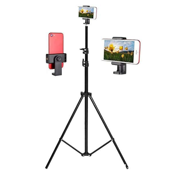 USTINE Portable 7 Feet 84 Inch Long Tripod Stand with Adjustable Mobile Clip Holder1 - LXINDIA.COM