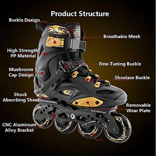 Ubervia Adult Roller Blades Quad Roller Skates Unisex 2 - LXINDIA.COM