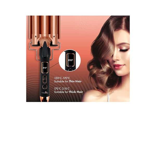 Urban Yog 3 Barrel Double Ceramic Coated Barrels Hair Curler C - LXINDIA.COM