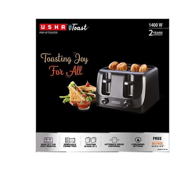 Usha iToast 4 Slice Pop Up Toaster 1400W A - LXINDIA.COM