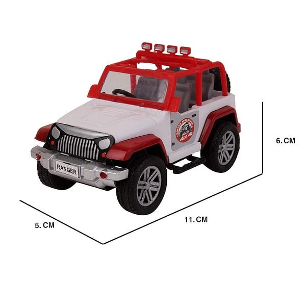 VEERO Ranger Adventure Jeep Pull Back Toy Red C - LXINDIA.COM