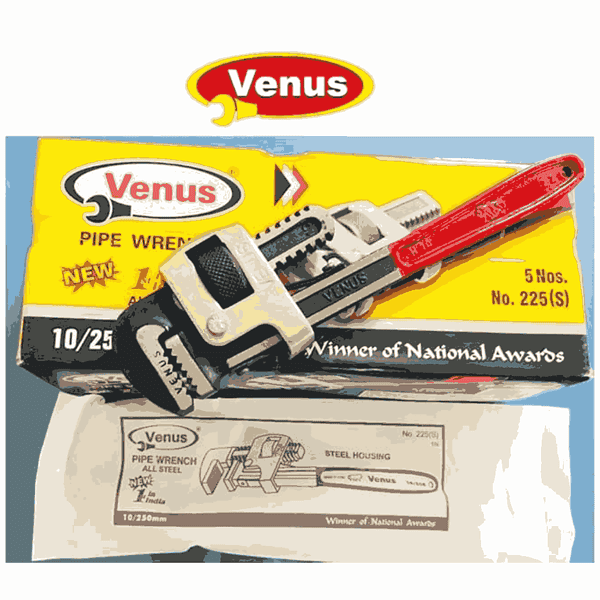 VENUS 10Inch Pipe Wrench Pack of 1 10x250mm3 1 - LXINDIA.COM