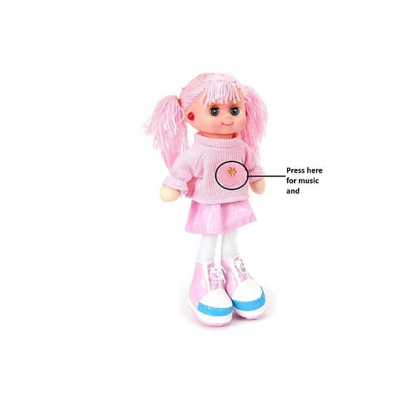 VGRASSP Beautiful Hair Cute Doll Toy with Light and Music Pink A - LXINDIA.COM