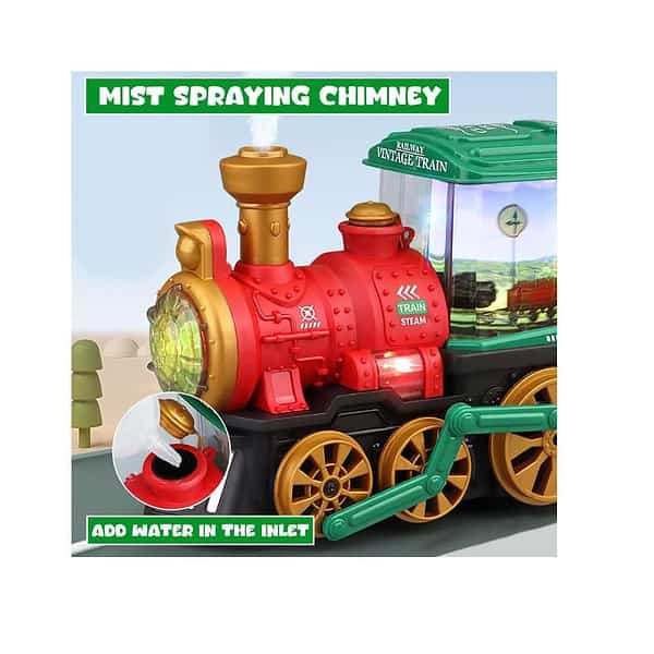 VGRASSP Bump and Mist Spraying Electric Steam Train Set 2 min - LXINDIA.COM