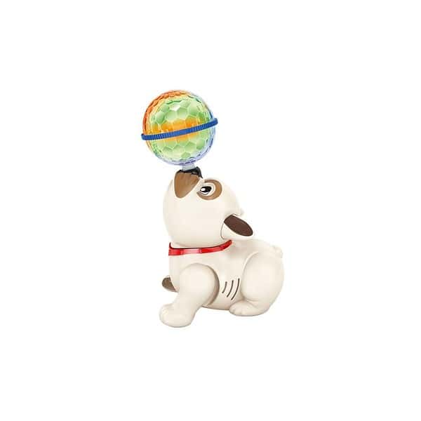 VGRASSP Dancing Dog Toy with Music and 3D Flashing LED Light Ball - LXINDIA.COM