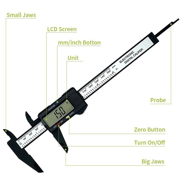 VIECAM 0 to 6 Inches Digital Caliper for DIY Measurement1 - LXINDIA.COM