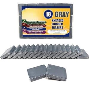 VINTAGER Kneaded Rubber Erasers Pack of 18 Gray - LXINDIA.COM