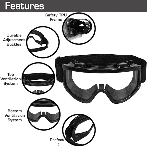 VORTEXA Goggles Motorcycle Helmet Glasses with Adjustable Strap1 - LXINDIA.COM