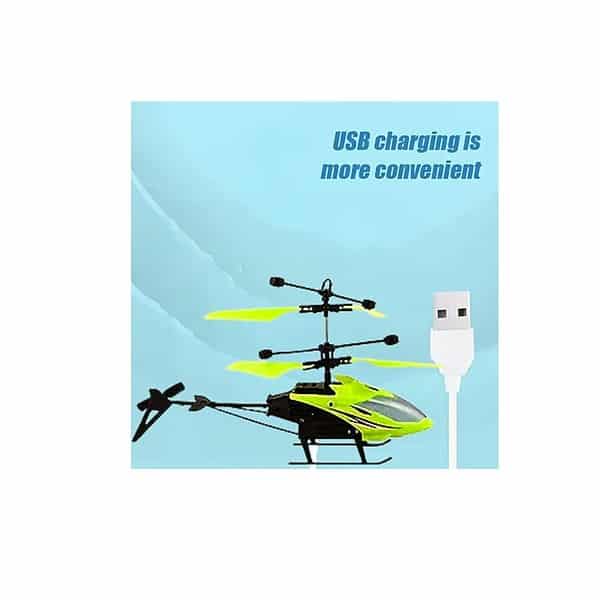 VRIKRION Remote Control Flying Helicopter Palm Sensing Helicopter with led Lights Green A - LXINDIA.COM