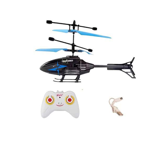 VRIKRION Remote Control Helicopter Flying Helicopter with led Lights Black Blue - LXINDIA.COM