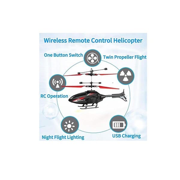 VRIKRION Remote Control Helicopter Flying Helicopter with led Lights Black Blue B - LXINDIA.COM