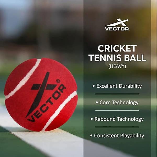 Vector X Cricket Tennis Ball Heavy Standard Heavy Red Pack of 3 1 - LXINDIA.COM