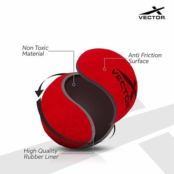 Vector X Cricket Tennis Ball Heavy Standard Heavy Red Pack of 3 3 - LXINDIA.COM