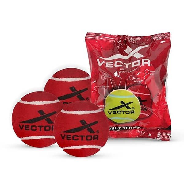 Vector X Cricket Tennis Ball Heavy Standard Heavy Red Pack of 3 - LXINDIA.COM