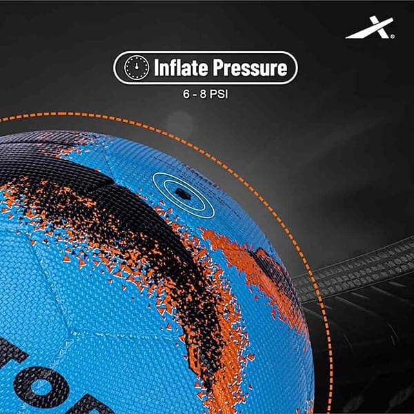 Vector X Neo Rubber Moulded Football with Pump SKY BLACK ORANGE 1 - LXINDIA.COM