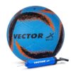 Vector X Neo Rubber Moulded Football with Pump SKY BLACK ORANGE - LXINDIA.COM