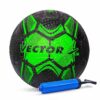 Vector X Street Soccer Rubber Moulded Football with Pump Size 5 BLACK GREEN - LXINDIA.COM