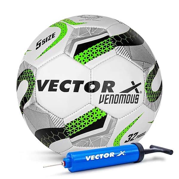 Vector X Vector X Venomous PVC Material Machine Stitched Football White Green Size 5 - LXINDIA.COM