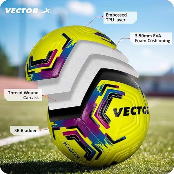 Vector X Xtreme Football 32 Panel 3D Embosed TPU Stitched Matrial Size 5 Color Neon 3 - LXINDIA.COM