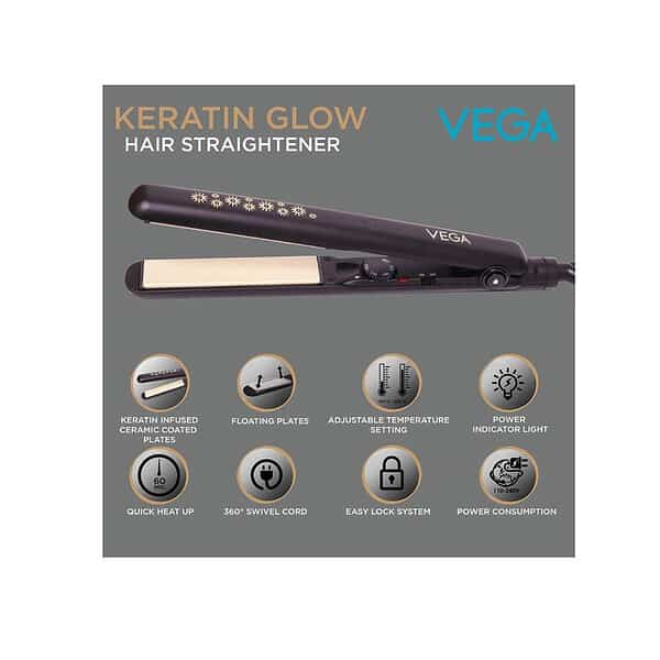 Vega Keratin Glow Hair Straightener for Women A - LXINDIA.COM