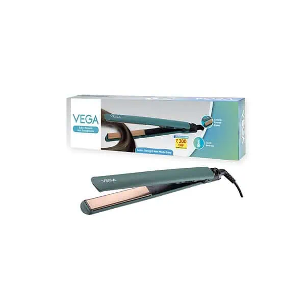 Vega Salon Smooth Hair Straightener with Ceramic Coated Plates Green - LXINDIA.COM