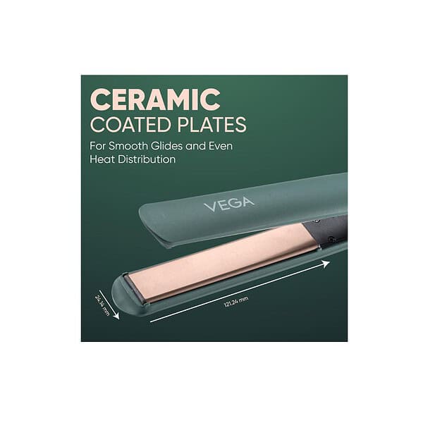 Vega Salon Smooth Hair Straightener with Ceramic Coated Plates Green A - LXINDIA.COM