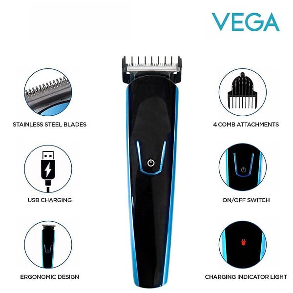 Vega T4 Beard Trimmer for Men with Stainless Steel Blade VHTH 152 - LXINDIA.COM