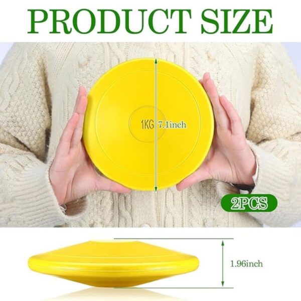 VercanMonth 2 Pieces Rubber Discus 1 kg Training Discus Yellow 1 - LXINDIA.COM