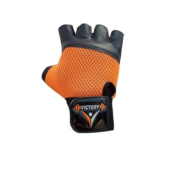 Victory Calvin 02 Gym Fitness Glove with with Wrist Support Orange 1 - LXINDIA.COM