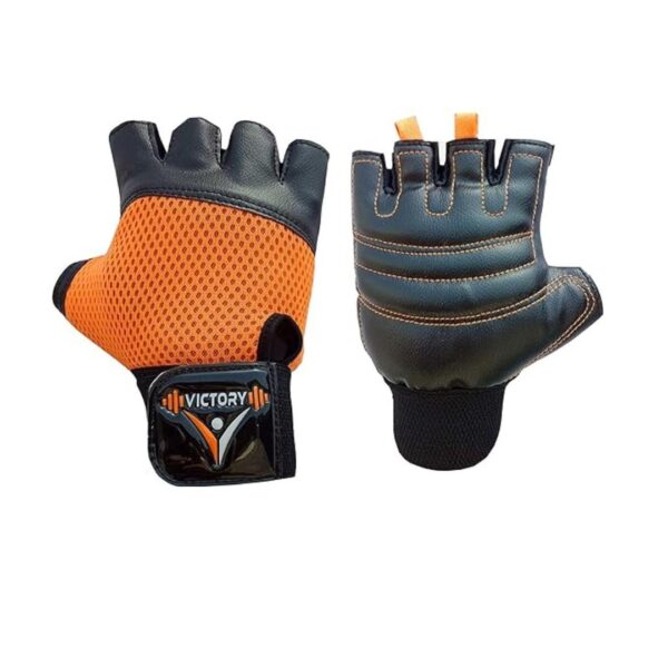 Victory Calvin 02 Gym Fitness Glove with with Wrist Support Orange - LXINDIA.COM