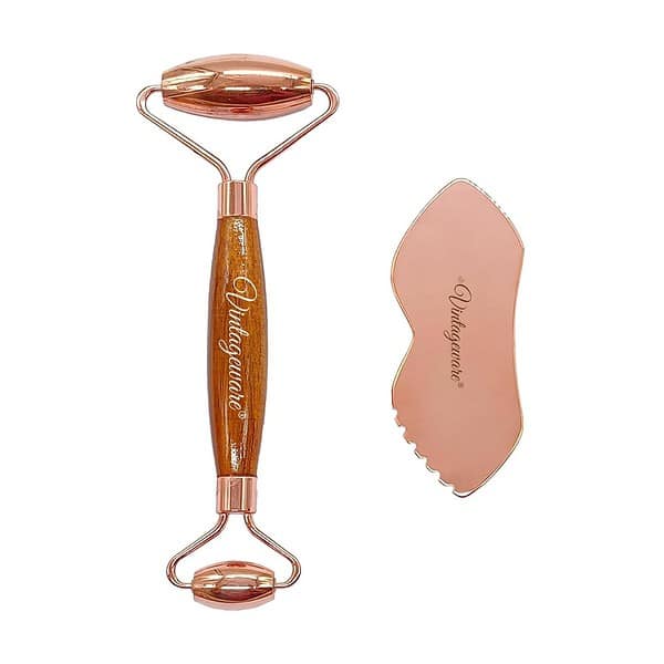 Vintageware copper Face Roller With Gua Sha Massager Combo - LXINDIA.COM